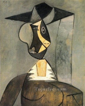  1942 Oil Painting - Femme en gris 1942 Cubism